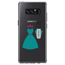 DistinctInk® Clear Shockproof Hybrid Case for Apple iPhone / Samsung Galaxy / Google Pixel - Bride & Groom Wedding Attire