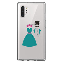 DistinctInk® Clear Shockproof Hybrid Case for Apple iPhone / Samsung Galaxy / Google Pixel - Bride & Groom Wedding Attire