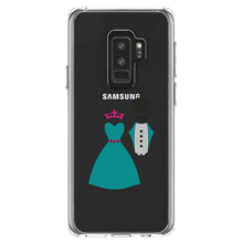 DistinctInk® Clear Shockproof Hybrid Case for Apple iPhone / Samsung Galaxy / Google Pixel - Bride & Groom Wedding Attire