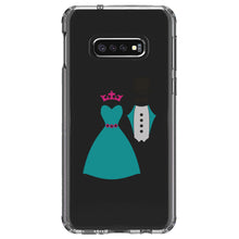 DistinctInk® Clear Shockproof Hybrid Case for Apple iPhone / Samsung Galaxy / Google Pixel - Bride & Groom Wedding Attire
