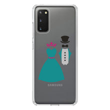 DistinctInk® Clear Shockproof Hybrid Case for Apple iPhone / Samsung Galaxy / Google Pixel - Bride & Groom Wedding Attire