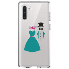 DistinctInk® Clear Shockproof Hybrid Case for Apple iPhone / Samsung Galaxy / Google Pixel - Bride & Groom Wedding Attire