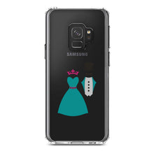 DistinctInk® Clear Shockproof Hybrid Case for Apple iPhone / Samsung Galaxy / Google Pixel - Bride & Groom Wedding Attire