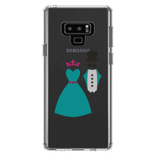 DistinctInk® Clear Shockproof Hybrid Case for Apple iPhone / Samsung Galaxy / Google Pixel - Bride & Groom Wedding Attire