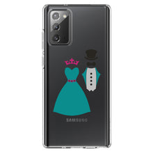 DistinctInk® Clear Shockproof Hybrid Case for Apple iPhone / Samsung Galaxy / Google Pixel - Bride & Groom Wedding Attire
