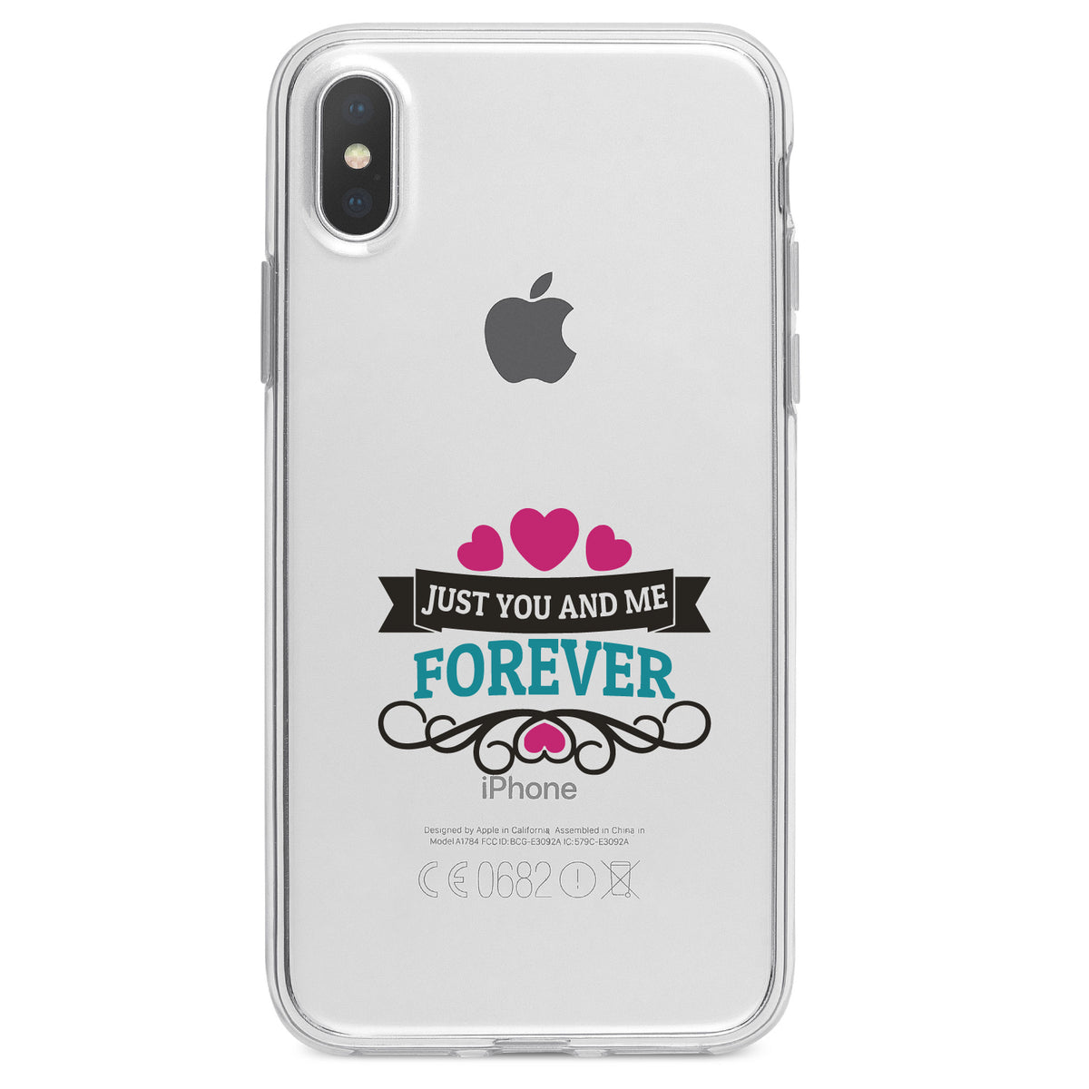 Just You And Me Forever Clear Shockproof iPhone Case, view 2