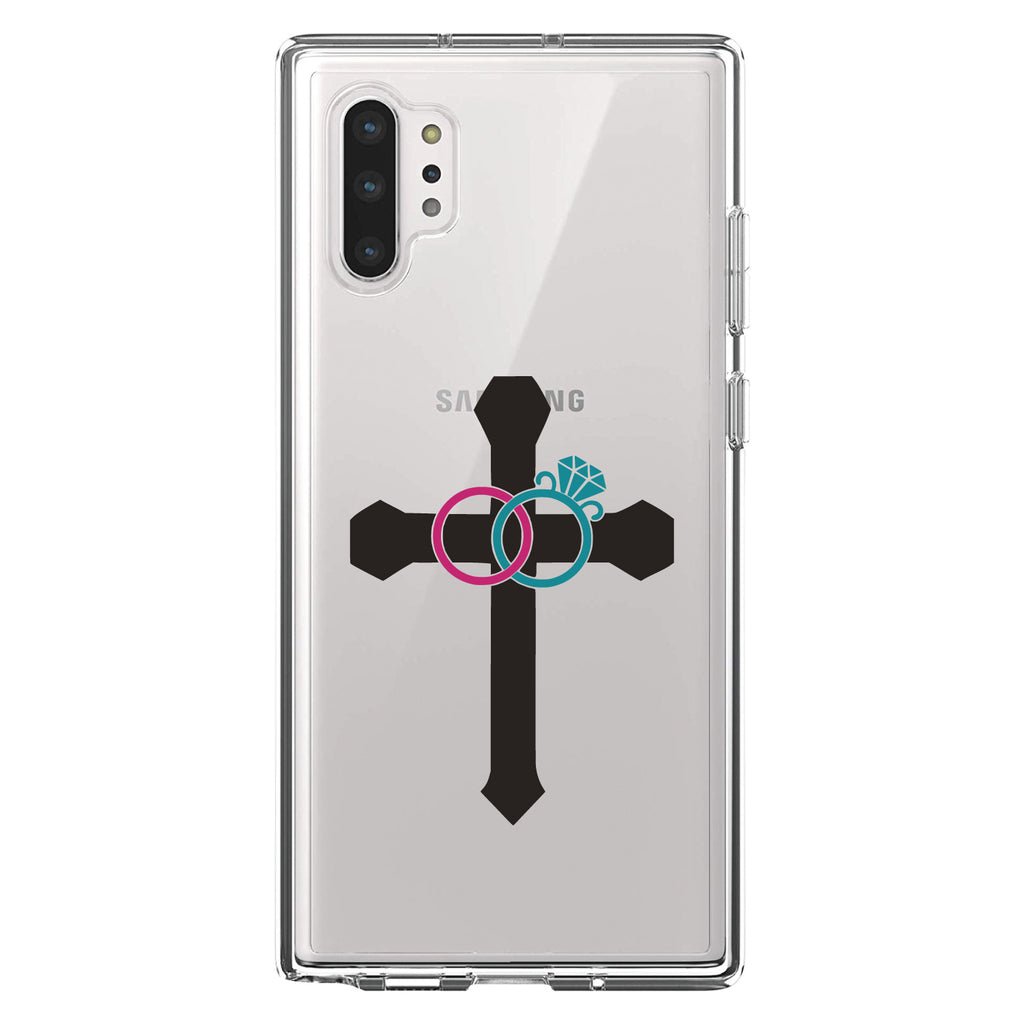 Wedding Rings Cross Jesus Clear Shockproof iPhone Case, view 10