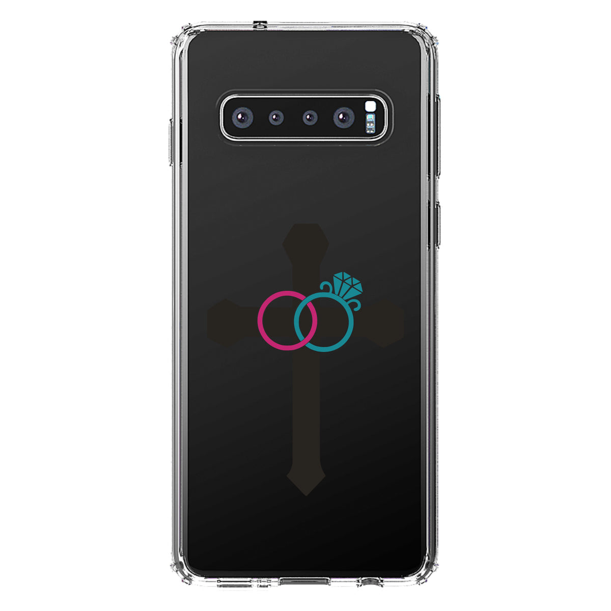 Wedding Rings Cross Jesus Clear Shockproof iPhone Case, view 17