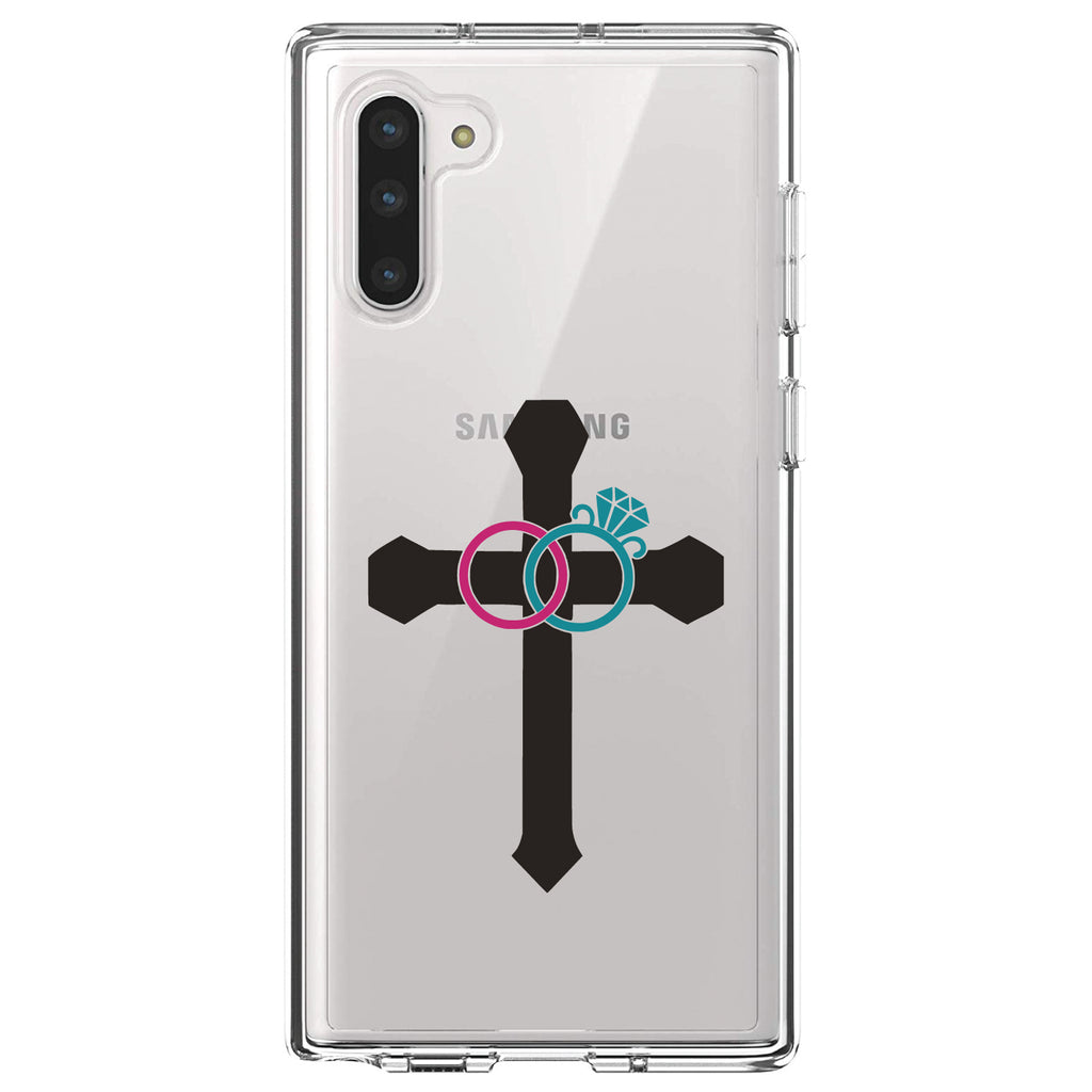 Wedding Rings Cross Jesus Clear Shockproof iPhone Case, view 9