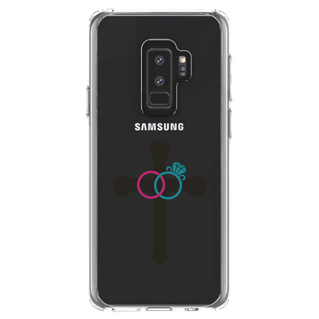 Wedding Rings Cross Jesus Clear Shockproof iPhone Case, view 20