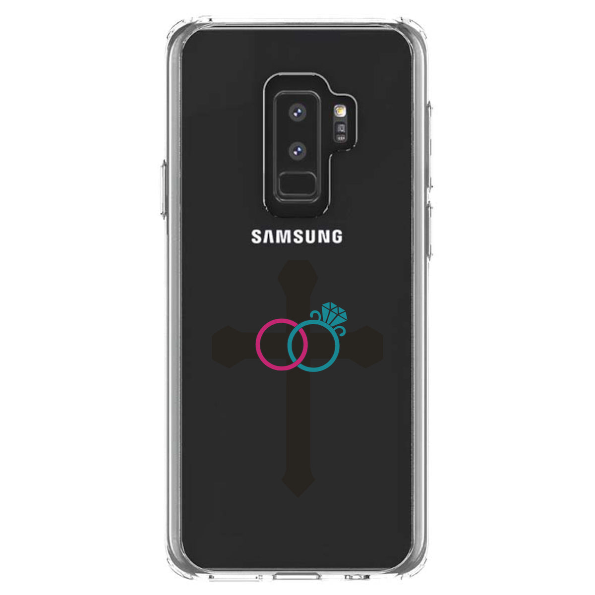 Wedding Rings Cross Jesus Clear Shockproof iPhone Case, view 20