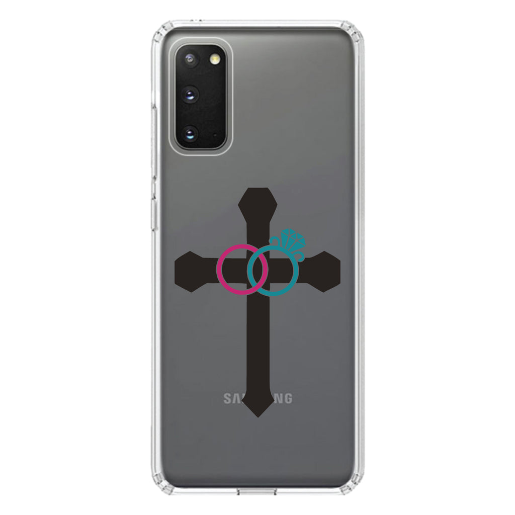 Wedding Rings Cross Jesus Clear Shockproof iPhone Case, view 14
