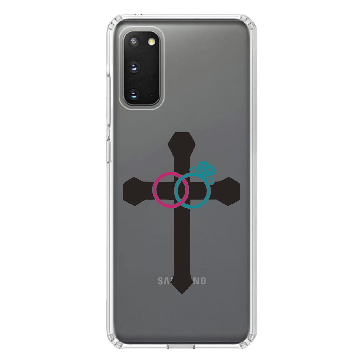 Wedding Rings Cross Jesus Clear Shockproof iPhone Case, view 13