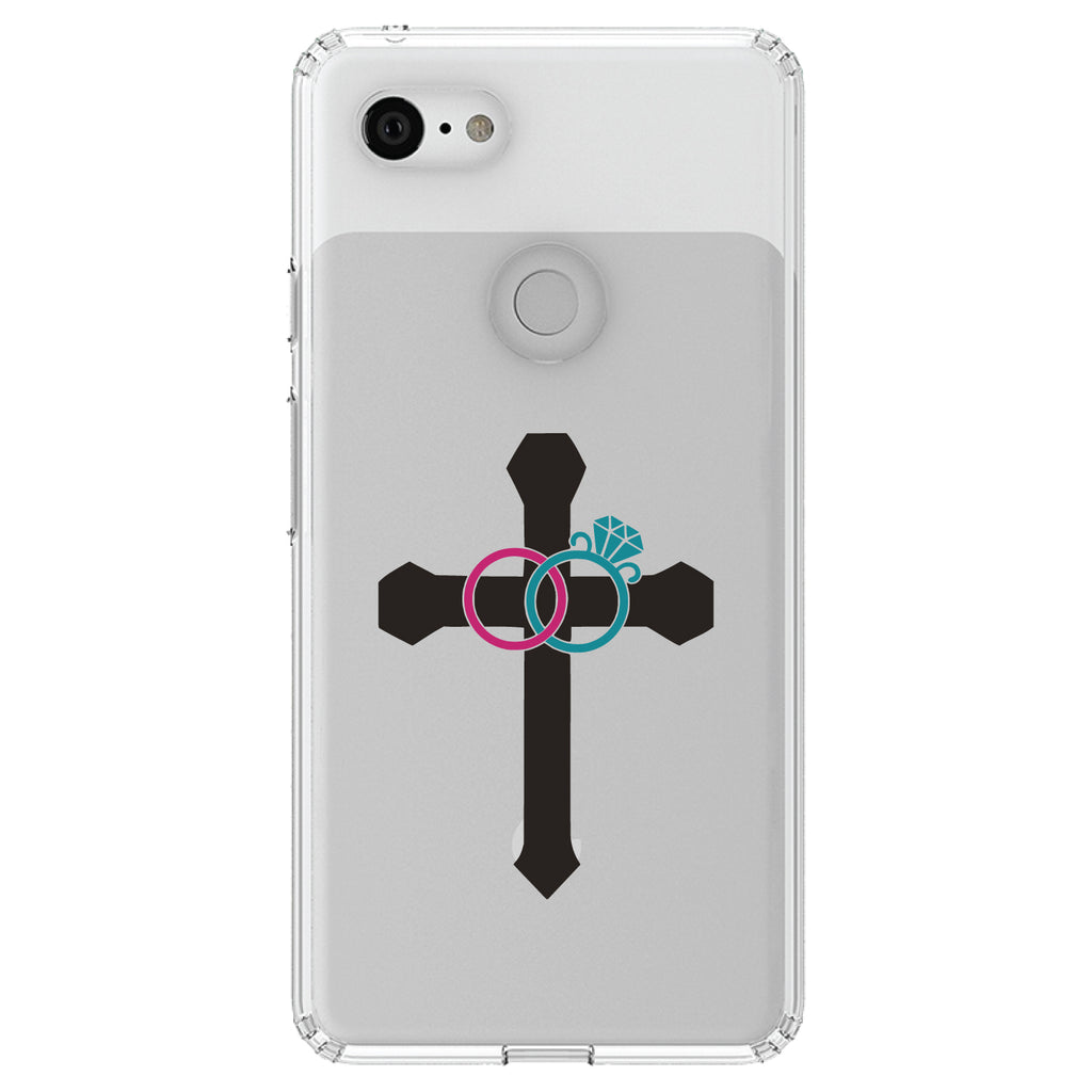 Wedding Rings Cross Jesus Clear Shockproof iPhone Case, view 21