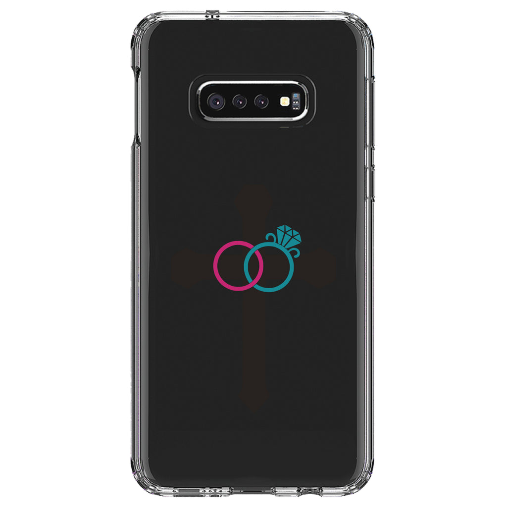 Wedding Rings Cross Jesus Clear Shockproof iPhone Case, view 18