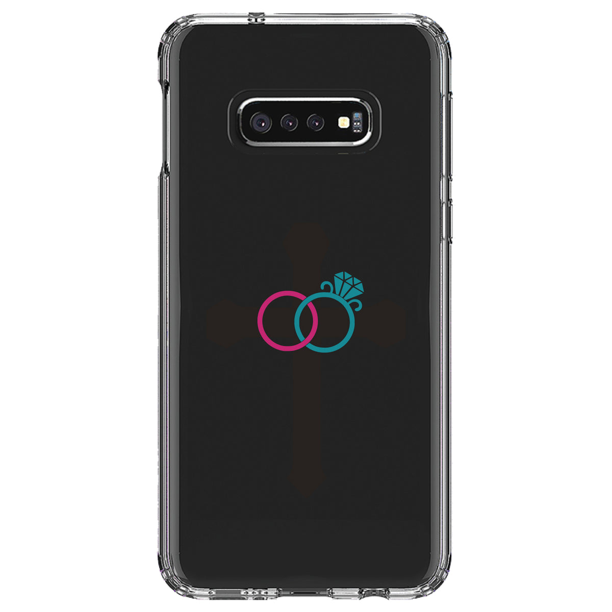 Wedding Rings Cross Jesus Clear Shockproof iPhone Case, view 18