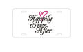 Custom Aluminum Decorative Vanity Front License Plate - Happily Ever After Heart