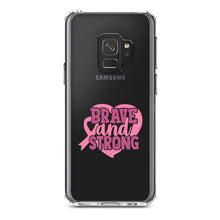 DistinctInk® Clear Shockproof Hybrid Case for Apple iPhone / Samsung Galaxy / Google Pixel - Pink Ribbon Cancer - Brave & Strong