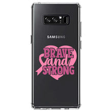 DistinctInk® Clear Shockproof Hybrid Case for Apple iPhone / Samsung Galaxy / Google Pixel - Pink Ribbon Cancer - Brave & Strong