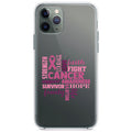 Pink Ribbon Cancer, Word Art Clear Shockproof iPhone Case