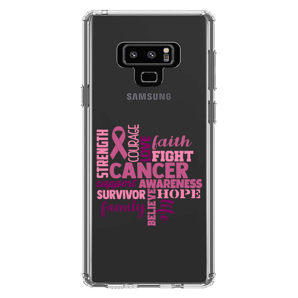 Pink Ribbon Cancer, Word Art Clear Shockproof iPhone Case, view 11