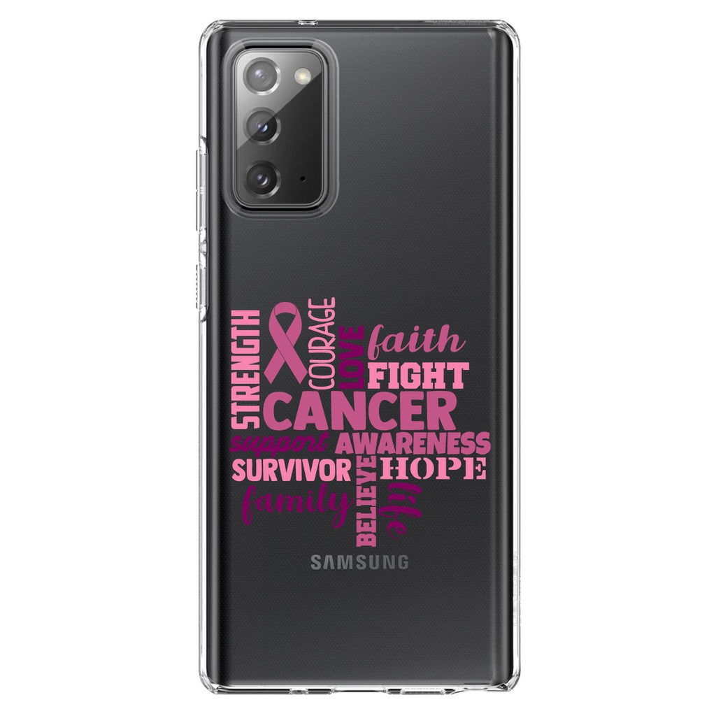 Pink Ribbon Cancer, Word Art Clear Shockproof iPhone Case, view 8
