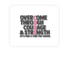 DistinctInk Custom Foam Rubber Mouse Pad - 1/4" Thick - Pink Ribbon Cancer - Cure Word Art