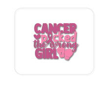 DistinctInk Custom Foam Rubber Mouse Pad - 1/4" Thick - Pink Ribbon Cancer Picked the Wrong Girl