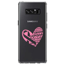 DistinctInk® Clear Shockproof Hybrid Case for Apple iPhone / Samsung Galaxy / Google Pixel - Pink Ribbon Cancer - Survivor Heart