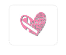 DistinctInk Custom Foam Rubber Mouse Pad - 1/4" Thick - Pink Ribbon Cancer - Survivor Heart