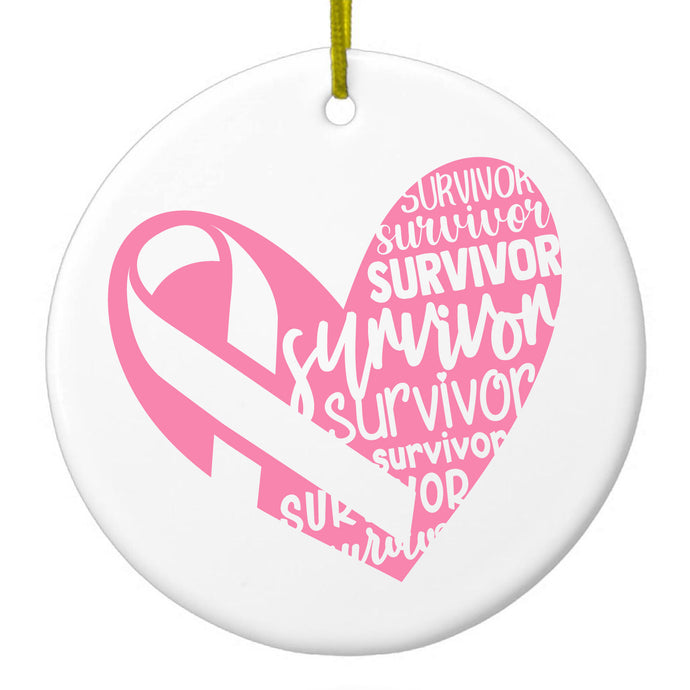 Survivor Heart Ceramic Ornament
