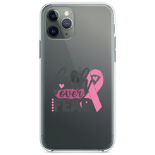 DistinctInk® Clear Shockproof Hybrid Case for Apple iPhone / Samsung Galaxy / Google Pixel - Pink Ribbon Cancer - Faith Over Fear