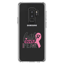 DistinctInk® Clear Shockproof Hybrid Case for Apple iPhone / Samsung Galaxy / Google Pixel - Pink Ribbon Cancer - Faith Over Fear