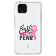 DistinctInk® Clear Shockproof Hybrid Case for Apple iPhone / Samsung Galaxy / Google Pixel - Pink Ribbon Cancer - Faith Over Fear