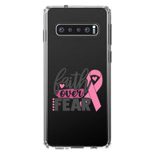 DistinctInk® Clear Shockproof Hybrid Case for Apple iPhone / Samsung Galaxy / Google Pixel - Pink Ribbon Cancer - Faith Over Fear