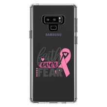 DistinctInk® Clear Shockproof Hybrid Case for Apple iPhone / Samsung Galaxy / Google Pixel - Pink Ribbon Cancer - Faith Over Fear