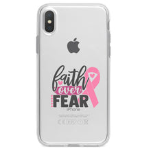 DistinctInk® Clear Shockproof Hybrid Case for Apple iPhone / Samsung Galaxy / Google Pixel - Pink Ribbon Cancer - Faith Over Fear