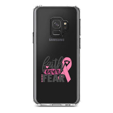 DistinctInk® Clear Shockproof Hybrid Case for Apple iPhone / Samsung Galaxy / Google Pixel - Pink Ribbon Cancer - Faith Over Fear