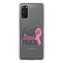 DistinctInk® Clear Shockproof Hybrid Case for Apple iPhone / Samsung Galaxy / Google Pixel - Pink Ribbon Cancer - Faith Over Fear