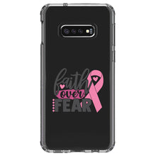 DistinctInk® Clear Shockproof Hybrid Case for Apple iPhone / Samsung Galaxy / Google Pixel - Pink Ribbon Cancer - Faith Over Fear