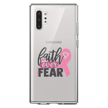DistinctInk® Clear Shockproof Hybrid Case for Apple iPhone / Samsung Galaxy / Google Pixel - Pink Ribbon Cancer - Faith Over Fear