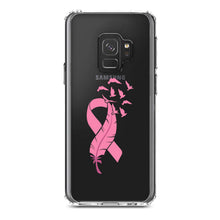 DistinctInk® Clear Shockproof Hybrid Case for Apple iPhone / Samsung Galaxy / Google Pixel - Pink Ribbon Cancer - Feather Birds