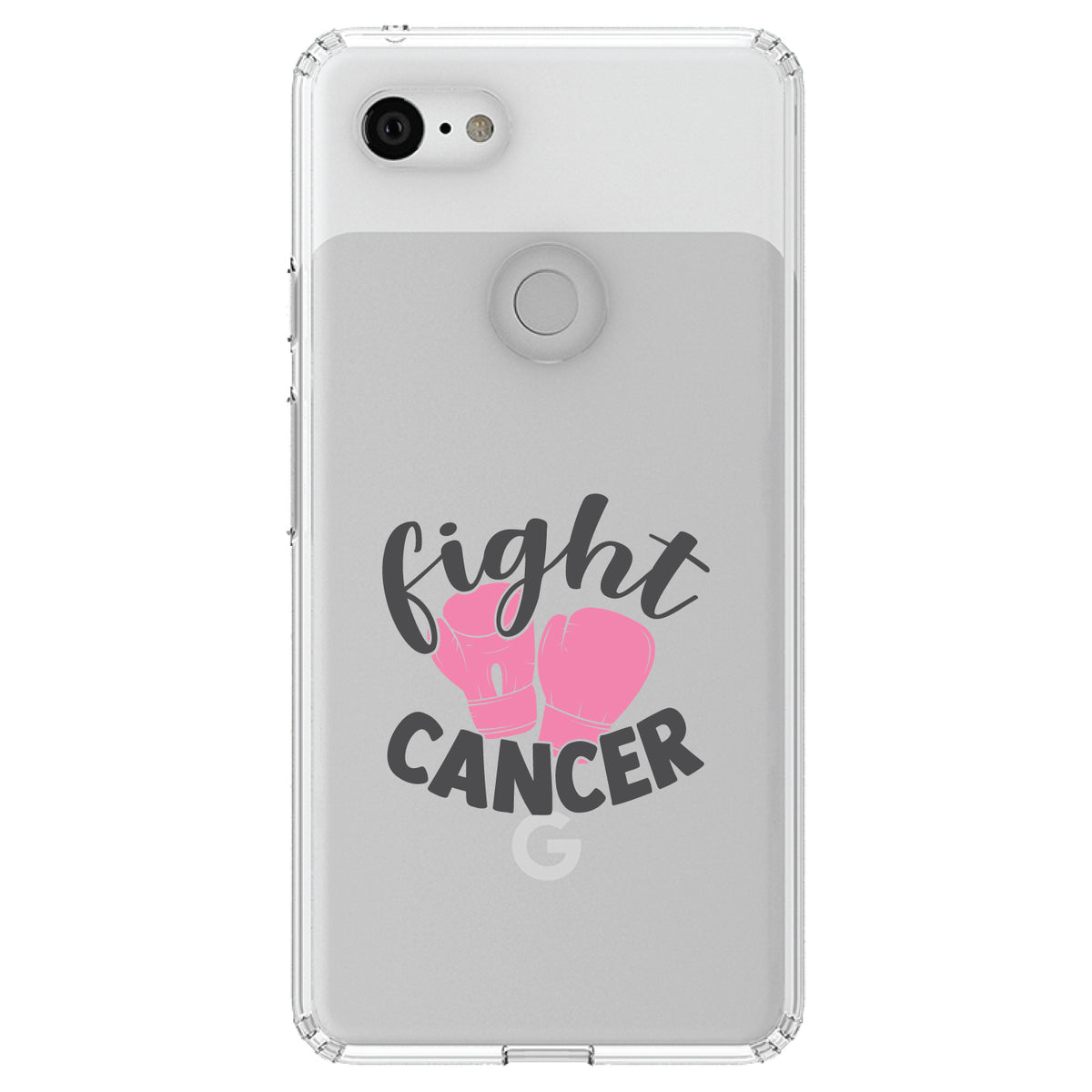 Pink Ribbon Cancer, Fight Boxing Gloves Clear Shockproof iPhone Case, view 22