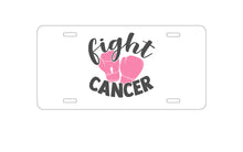 DistinctInk Custom Aluminum Decorative Vanity Front License Plate - Pink Ribbon Cancer - Fight Boxing Gloves