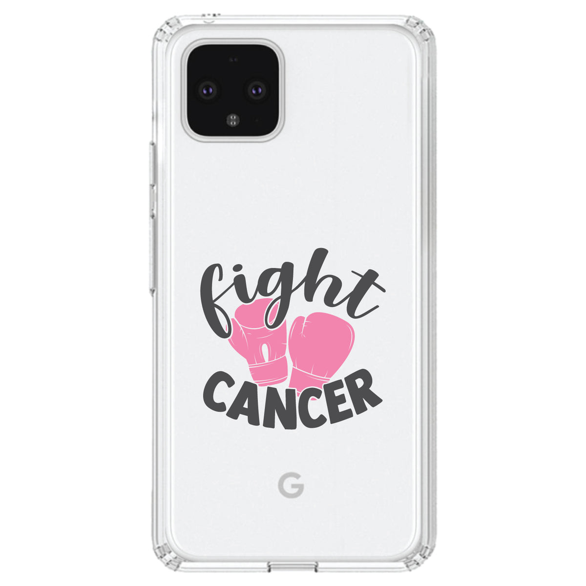 Pink Ribbon Cancer, Fight Boxing Gloves Clear Shockproof iPhone Case, view 24