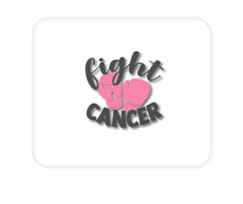 DistinctInk Custom Foam Rubber Mouse Pad - 1/4" Thick - Pink Ribbon Cancer - Fight Boxing Gloves