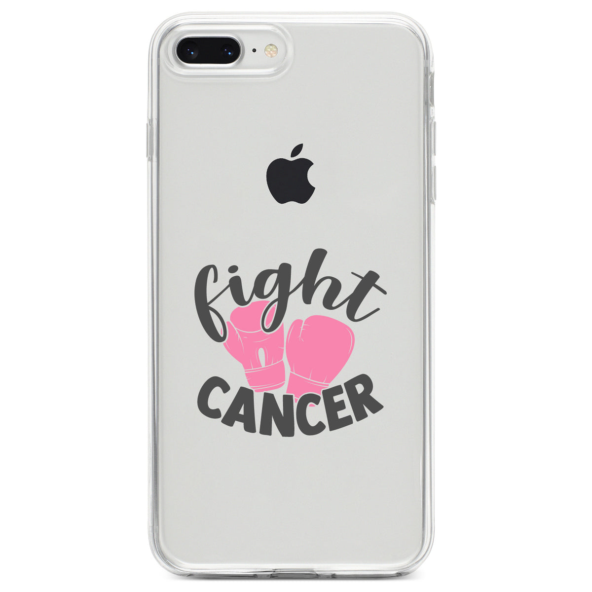 Pink Ribbon Cancer, Fight Boxing Gloves Clear Shockproof iPhone Case, view 6