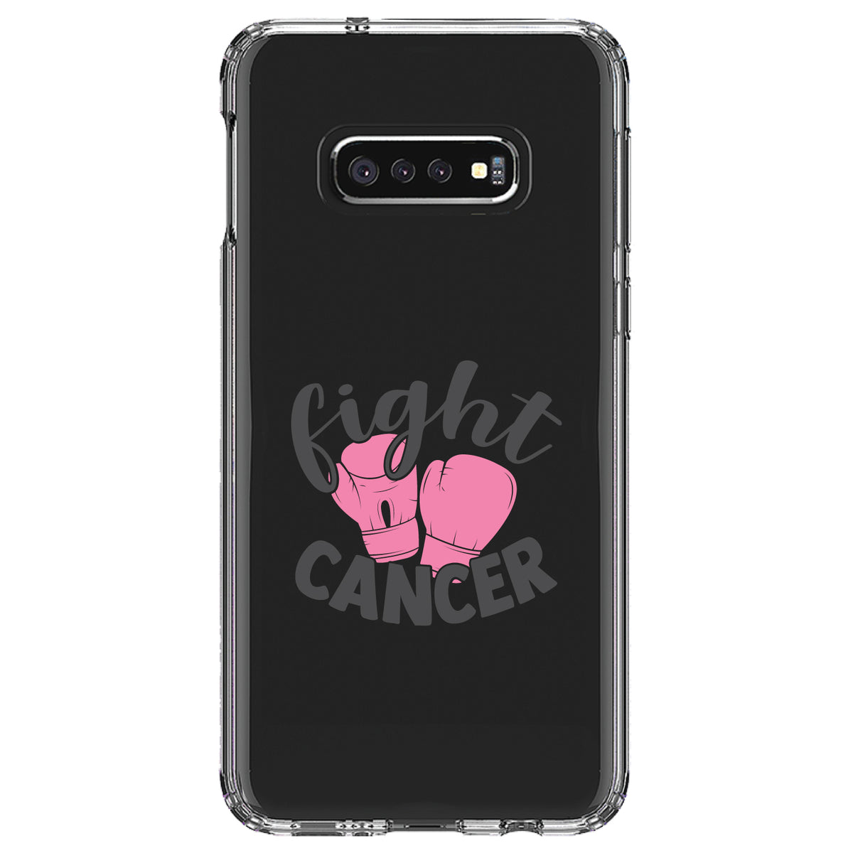 Pink Ribbon Cancer, Fight Boxing Gloves Clear Shockproof iPhone Case, view 18