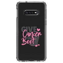 DistinctInk® Clear Shockproof Hybrid Case for Apple iPhone / Samsung Galaxy / Google Pixel - Give Cancer the Boot - Cowboy Spurs