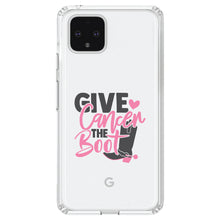 DistinctInk® Clear Shockproof Hybrid Case for Apple iPhone / Samsung Galaxy / Google Pixel - Give Cancer the Boot - Cowboy Spurs
